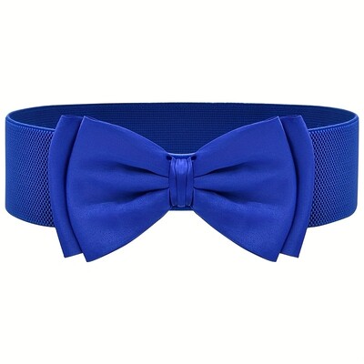 Candy Color Bowknot széles övek Klasszikus elasztikus derékpánt Divatos ruha kabát öv nőknek