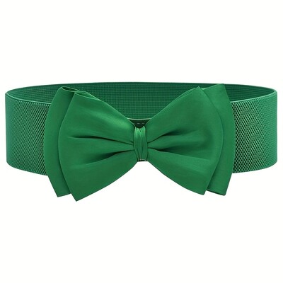 Candy Color Bowknot széles övek Klasszikus elasztikus derékpánt Divatos ruha kabát öv nőknek
