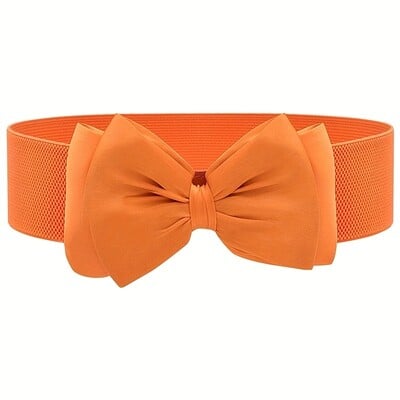 Candy Color Bowknot széles övek Klasszikus elasztikus derékpánt Divatos ruha kabát öv nőknek