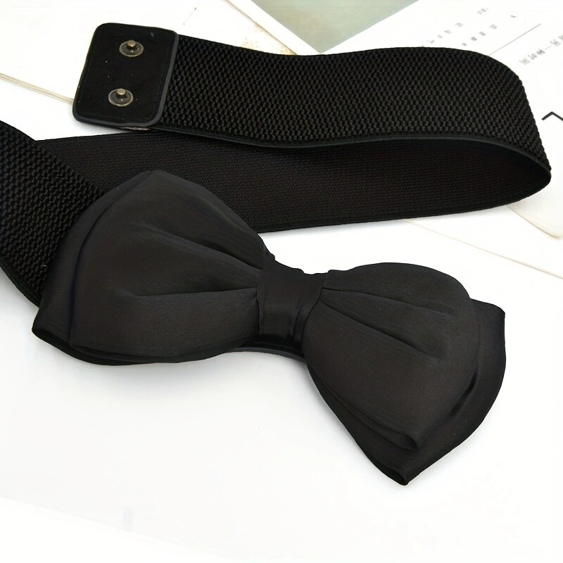 Candy Color Bowknot széles övek Klasszikus elasztikus derékpánt Divatos ruha kabát öv nőknek