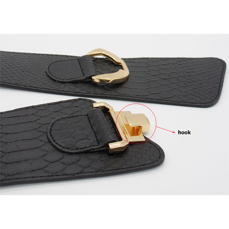 Női Stretch PU bőr, széles derékrész csípő derékpánt Stílusos rugalmas öv női lányoknak Ajándékok divatos ruha kiegészítők