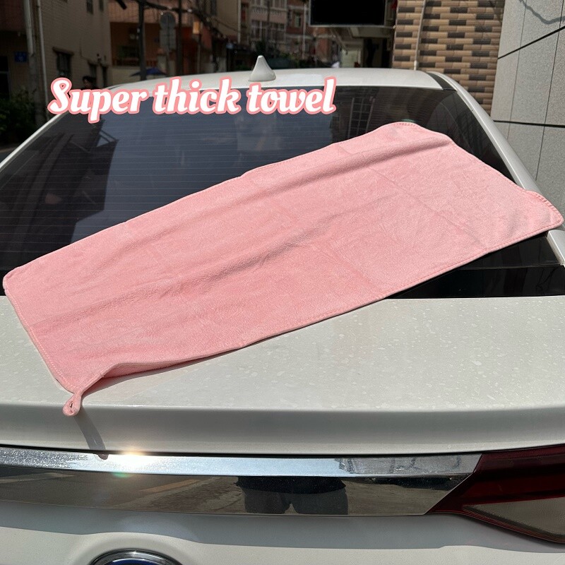 Mikrovláknová utierka na umývanie auta, utierka na čistenie a sušenie auta, utierka na starostlivosť o auto, detailingová utierka na umývanie auta 50x100 cm, ružová