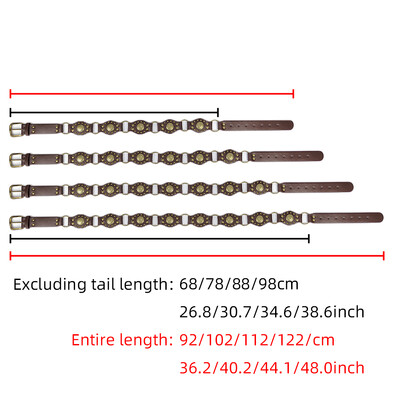 Curea de piele PU cu cataramă metalică în stil cowboy occidental pentru decorare cu nituri retro cu cataramă cu ac curea largă