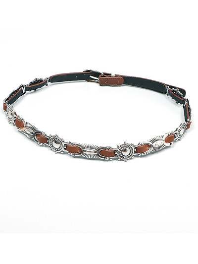 Moteriška punk grandinėlė, metalinė juosta moterims, kaubojus Pu Design Sense diržai su sagtimi juosmens juosta Dekoratyvinė ant džinsinio suknelės palto