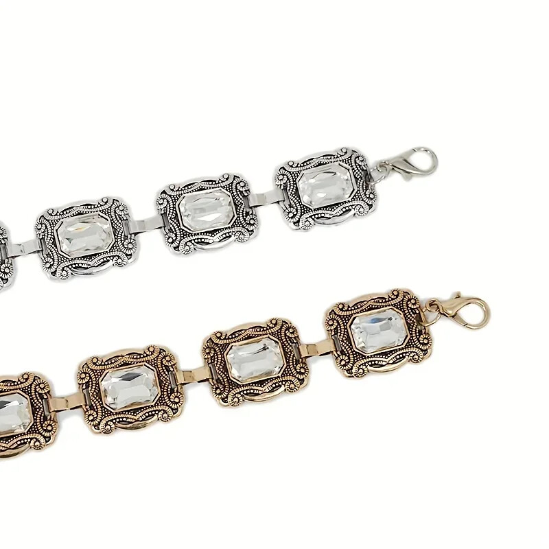 Boho gravírovaný kovový retiazkový opasok s kamienkami intarzovaný vintage pásový retiazkový opasok pre ženy, kabát, šaty, strapcový retiazkový opasok, doplnky