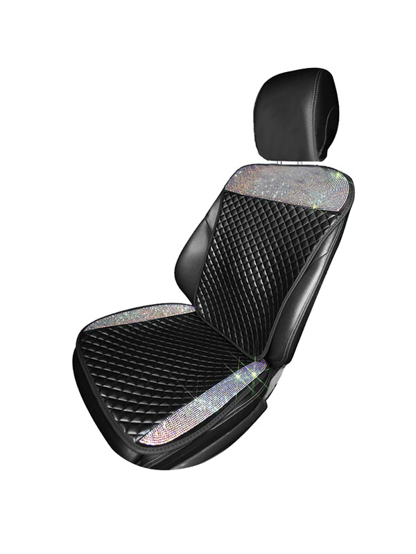 Fényes autósüléshuzat Bling belső kiegészítők nőknek és lányoknak Lélegző első üléspárna, nem szilíp univerzális üléshuzat