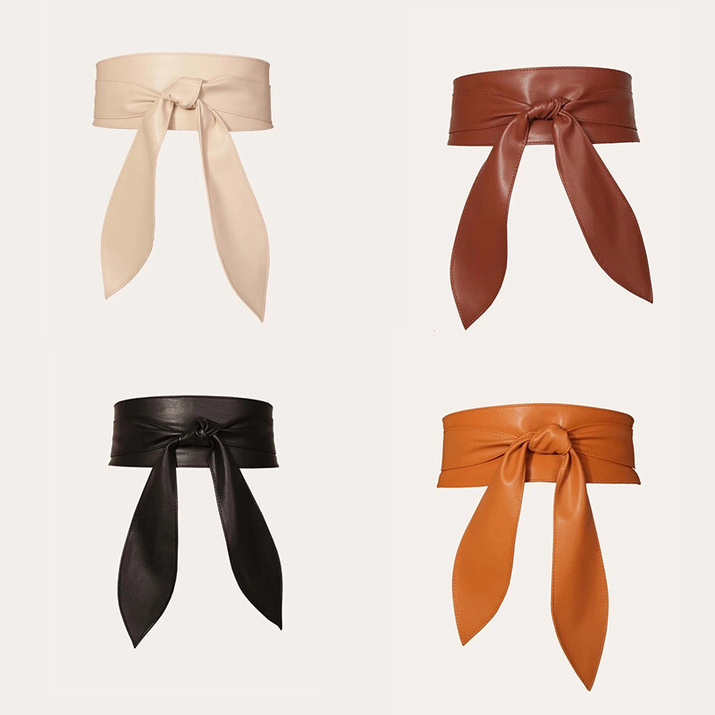 Curea moale cu fundă cu panglică cu talie largă