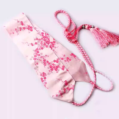 Női széles fűző derék öv csokornyakkendő őszibarack virág körüli selyem hímzés nagy méretű ruhához