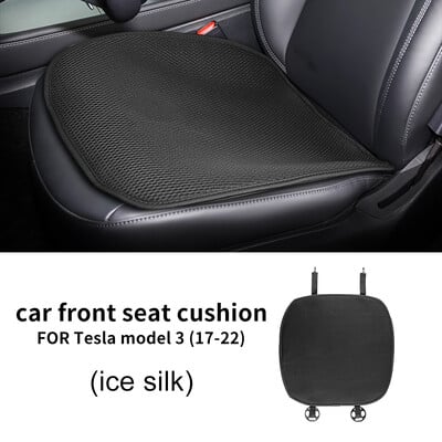 Autósülés szőnyeg Tesla Model 3-hoz 2017 2018 2019 2020 2021 2022 Párna légáteresztő egész évszakban ülésvédő huzat jégselyem vászon