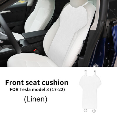 Autósülés szőnyeg Tesla Model 3-hoz 2017 2018 2019 2020 2021 2022 Párna légáteresztő egész évszakban ülésvédő huzat jégselyem vászon