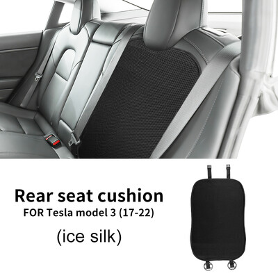 Autósülés szőnyeg Tesla Model 3-hoz 2017 2018 2019 2020 2021 2022 Párna légáteresztő egész évszakban ülésvédő huzat jégselyem vászon