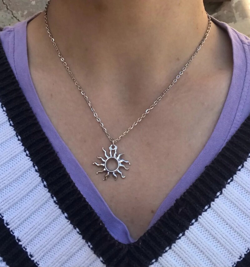 Vintage Goth 90-ih Srebrna boja Spiralni Vortex privjesak Ogrlica s kožnim užetom i lancem za žene Muškarci Y2K estetski dodaci za nakit