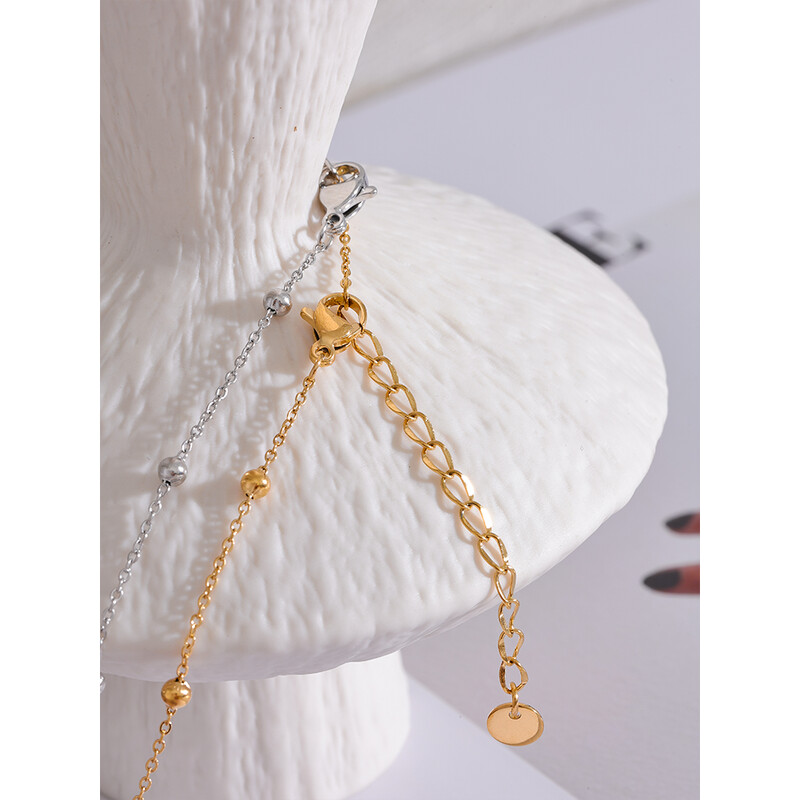 Yhpup, colorat, rezistent la apă, piatră naturală, picătură de flori, lanț din oțel inoxidabil, colier estetic, bijuterii de guler la modă pentru femei