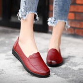 Bőr Női Alkalmi Cipők Könnyű tornacipők Slip-on Lady Flats Cipők Loaferek Oxford Cipők Női Mokaszinok Zapatos Mujer
