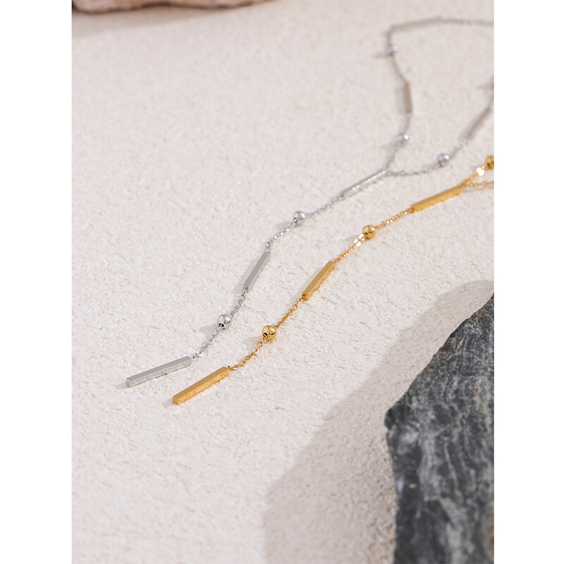 Yhpup Thin Chic dugačak lanac od nehrđajućeg čelika 316L Izuzetna ogrlica za žene ljeto 2024. Vodootporni dnevni nakit Bižuterija Poklon