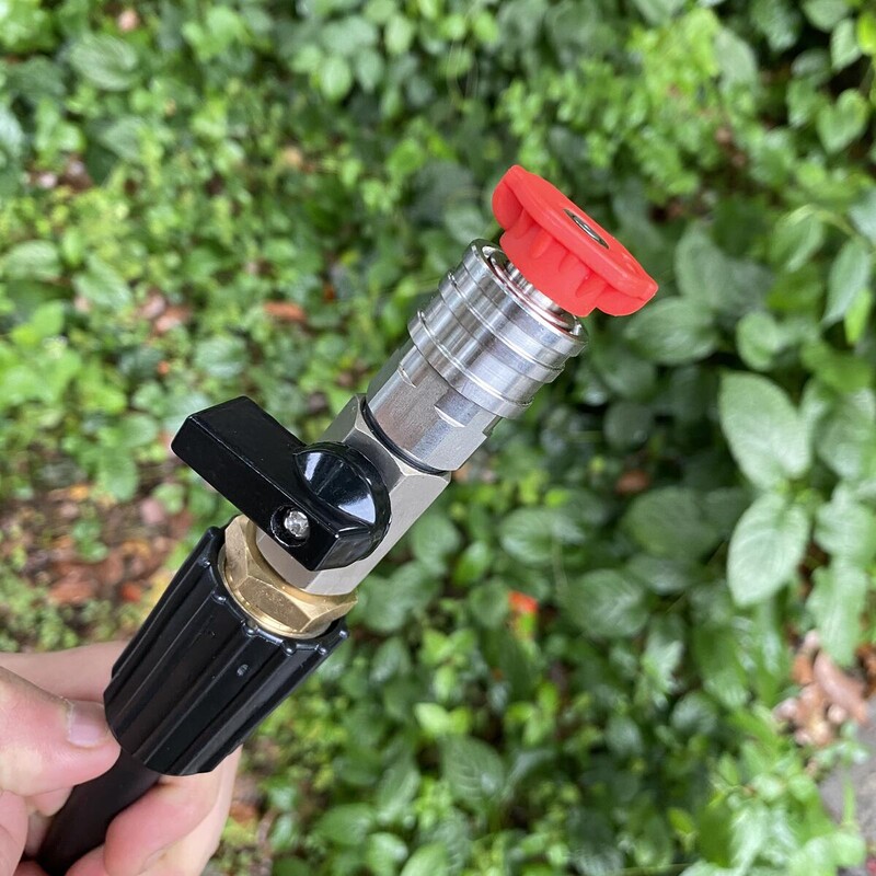 Nagynyomású mosó golyósszelep készlet 1/4" gyorscsatlakozó és M22 14mm a nagynyomású mosó tömlő be- és kikapcsolásához