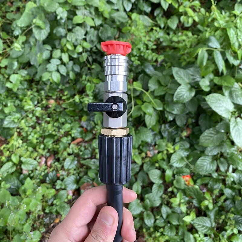 Nagynyomású mosó golyósszelep készlet 1/4" gyorscsatlakozó és M22 14mm a nagynyomású mosó tömlő be- és kikapcsolásához