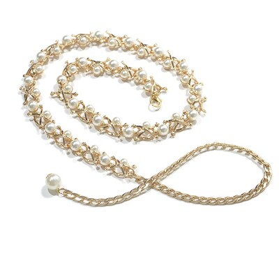 Női új fém deréklánc divat gyöngy berakásos testlánc hastánc deréklánc deréköv