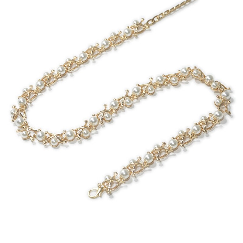 Női új fém deréklánc divat gyöngy berakásos testlánc hastánc deréklánc deréköv