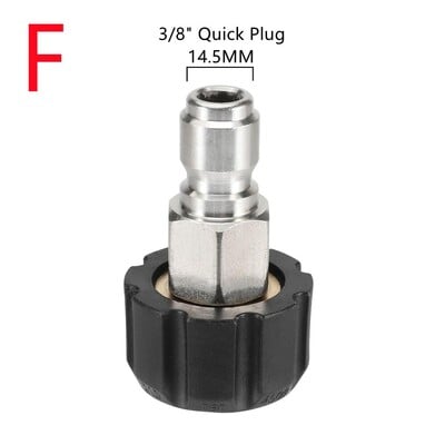 Vysokotlakový čistič, otočný 14 mm rýchlospojka M22 na 1/4" 3/8" M22 G1/4, adaptér, sada fitingov, 4500 PSI