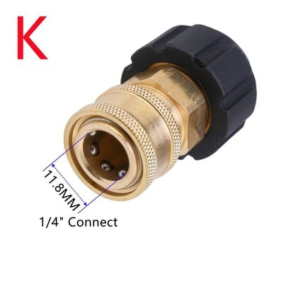 Vysokotlakový čistič, otočný 14 mm rýchlospojka M22 na 1/4" 3/8" M22 G1/4, adaptér, sada fitingov, 4500 PSI