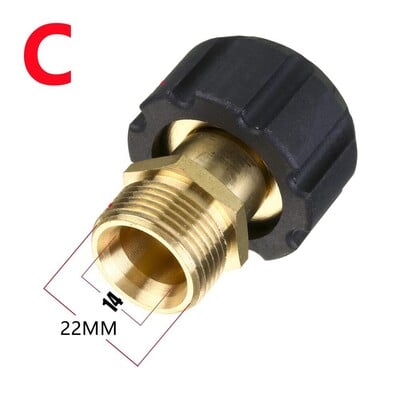 Vysokotlakový čistič, otočný 14 mm rýchlospojka M22 na 1/4" 3/8" M22 G1/4, adaptér, sada fitingov, 4500 PSI