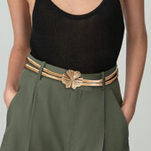 Elastinis auksinis grandinės diržas moteriškas juosmens punk Y2K goth sidabrinis metalinis diržas moterims Aukštos kokybės prabangus aukso gėlių juosmuo