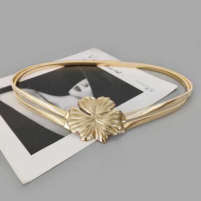 Elastinis auksinis grandinės diržas moteriškas juosmens punk Y2K goth sidabrinis metalinis diržas moterims Aukštos kokybės prabangus aukso gėlių juosmuo