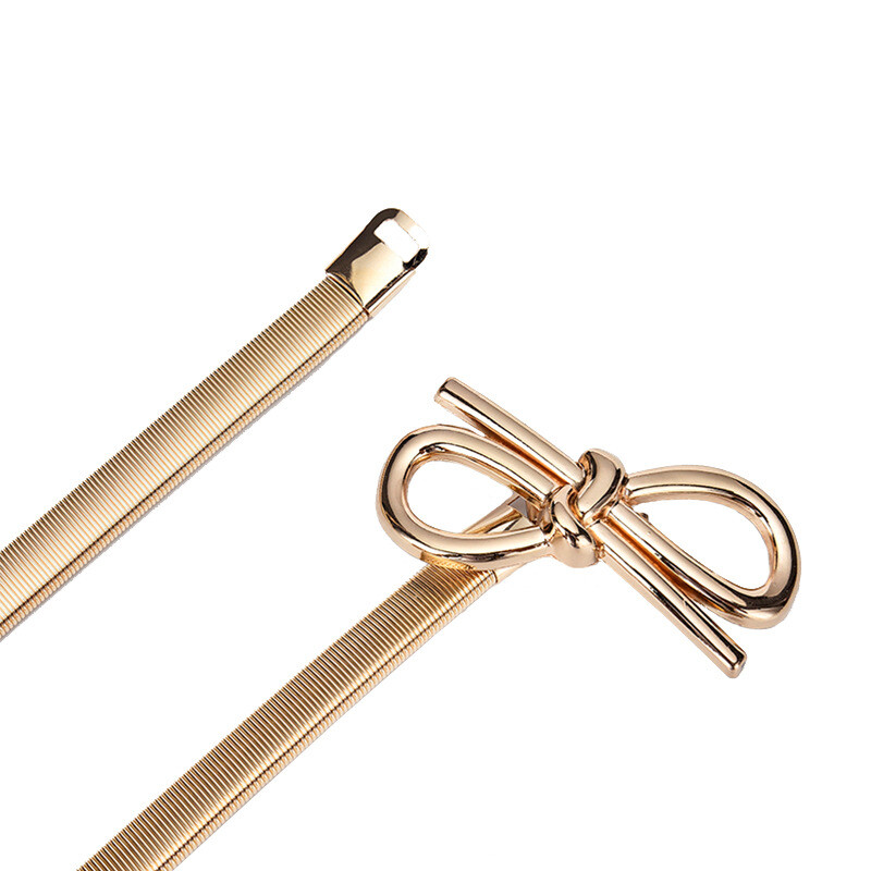 Arany ezüst leveles fém női öv tavaszi arany leveles öv rugalmas deréktömítés női ruha deréklánc