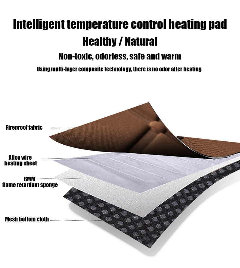 2бр. 12V електрическо отопляема подложка за калъф за седалка за кола, нагревател, отопление, по-топло, зимна неплъзгаща се възглавница, отопляема възглавница за седалка, протектор