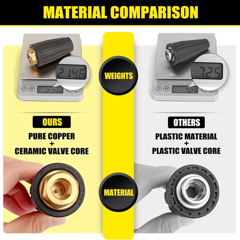 360 forgó turbófúvókás permetező 1/4" gyorscsatlakozással, 4000 PSI nagynyomású mosótisztító tartozékai sárgaréz