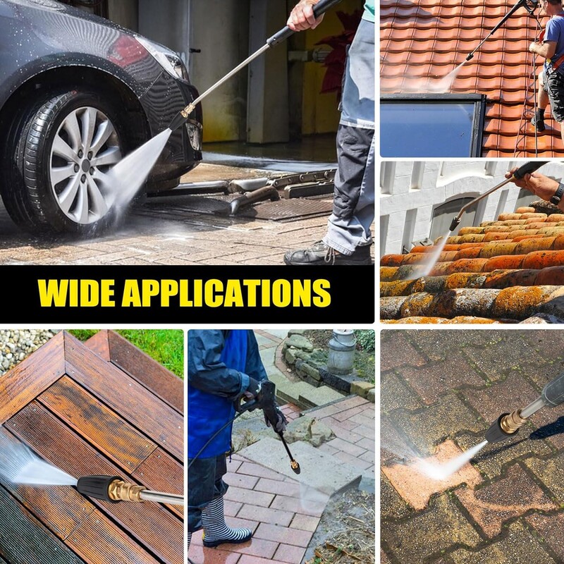 360 forgó turbófúvókás permetező 1/4" gyorscsatlakozással, 4000 PSI nagynyomású mosótisztító tartozékai sárgaréz