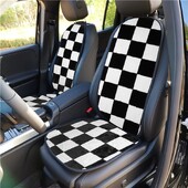 Pernă pentru scaun auto, model în șah, pluș de toamnă și iarnă și pernă minimalistă pentru mașină, caldă și anti-alunecare, o singură bucată Bla