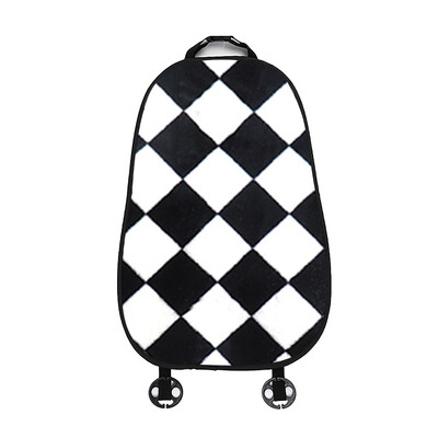 Pernă pentru scaun auto, model în șah, pluș de toamnă și iarnă și pernă minimalistă pentru mașină, caldă și anti-alunecare, o singură bucată Bla