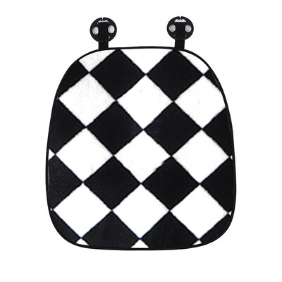 Pernă pentru scaun auto, model în șah, pluș de toamnă și iarnă și pernă minimalistă pentru mașină, caldă și anti-alunecare, o singură bucată Bla