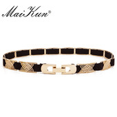 Curele de lux din țesătură metalică elastică pentru o rochie cu linii geometrice la modă înaltă centură pentru femeie Punk Ceinture curea elegantă pentru femei