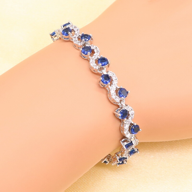 XUTAAYI sidabro spalvos vestuvinių papuošalų rinkiniai moterims gėlių formos mėlynos cirkonio apyrankės auskarai karoliai pakabukas žiedas dovanų dėžutė