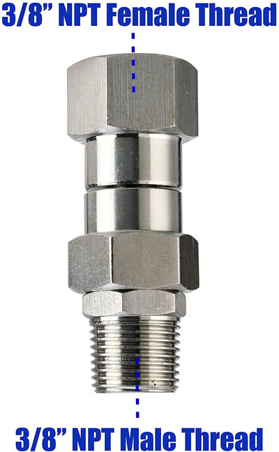 1db nagynyomású mosó forgócsuklója 3/8 hüvelykes vagy M22-14 nagynyomású mosó tömlőszerelvények 4500 PSI 360 fokos forgási csatlakozó