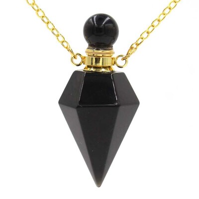 Kristāla smaržu difuzora pudeles kulonu kaklarota sievietēm vīriešiem Dabīgais ametists Rozā kvarca Sešstūra akmens nerūsējošā tērauda ķēde