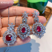 Luxusné šperky s rubínmi a zafírmi pre ženy, diamanty s vysokým obsahom uhlíka, drahokamy, svadobné náušnice, prívesok, náhrdelník, darček k narodeninám.