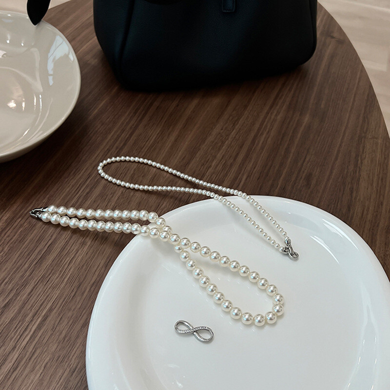 2024 m. Naujas Korėjos vintažinio perlo imitacijos cirkonio skaitmeninis raktikaulio grandinės pakabukas karoliai Madingi elegantiški papuošalų aksesuarai