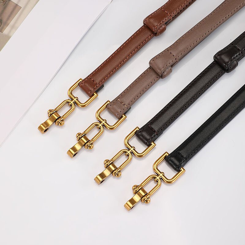 Koreai valódi bőr övek nőknek karcsú derék öv lakkbőr arany csattal ruhához, állítható női luxus öv