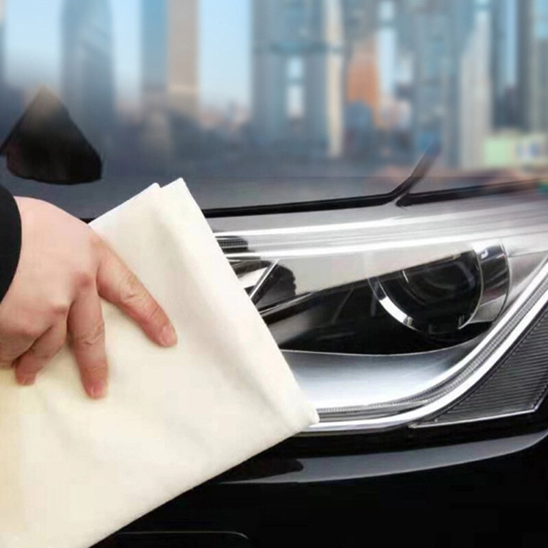 1 vnt. zomšinis rankšluostis automobilių grožio automobilių plovimo elnių odos rankšluostis nepažeidžia automobilio dažų, kad pašalintų dulkių dėmes