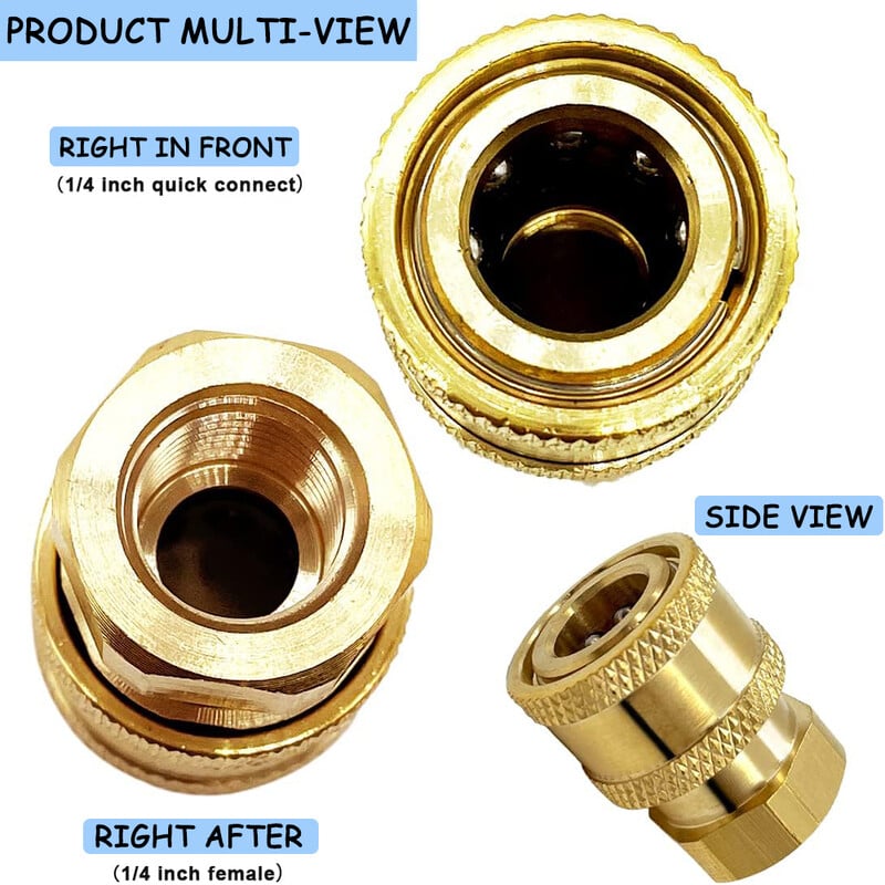 Kanalizacijska mlaznica za konektor tlačnog perača Nehrđajući čelik 1/4 inča Quick Connect visokotlačni perač Savjet mlaznice za čišćenje odvoda
