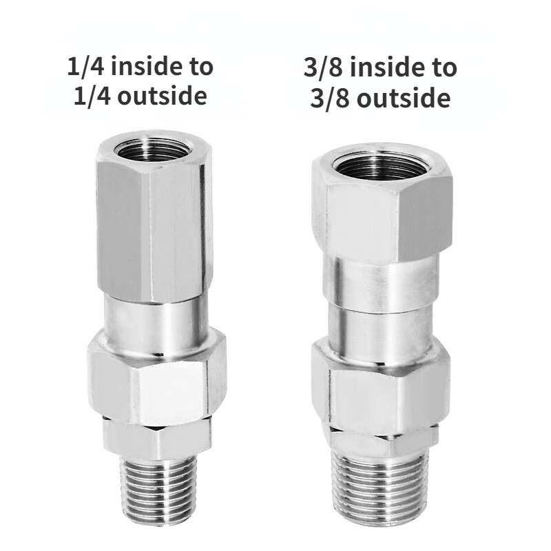 Kõrgsurvepuhastusotsiku saba 3/8 või 1/4 NPT liitmik 304 roostevabast terasest 360-kraadine pöörlev otsik ja toruühendus