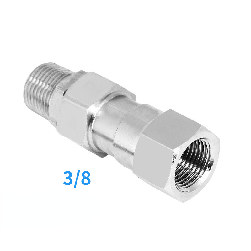 Kõrgsurvepuhastusotsiku saba 3/8 või 1/4 NPT liitmik 304 roostevabast terasest 360-kraadine pöörlev otsik ja toruühendus