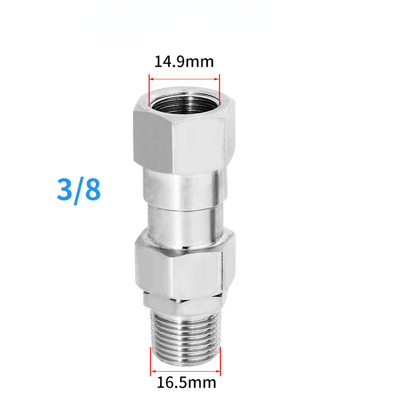 Kõrgsurvepuhastusotsiku saba 3/8 või 1/4 NPT liitmik 304 roostevabast terasest 360-kraadine pöörlev otsik ja toruühendus
