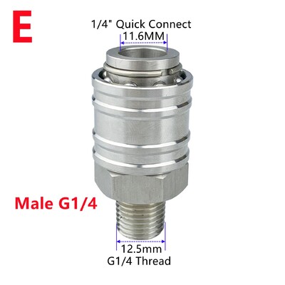 Iselukustuv 1/4" kiirühenduse hoidik erinevate kinnituskeermetega M14 G1/4 M22 kõrgsurvepesupüstoli jaoks