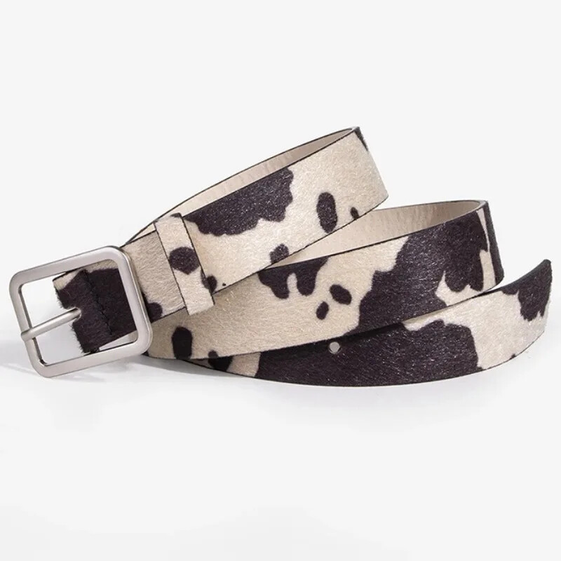 PU tehénmintás szőrme derékszíj Famle divat luxus dizájn kabát farmer Dekoratív öv Aranyos egyéniség trendi öv nőknek