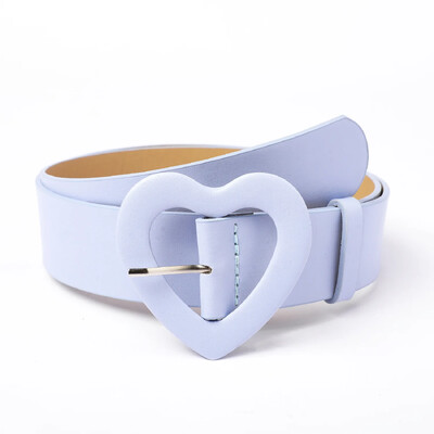 Cureaua Lata Roz Noua Buton Dragoste Femei Curea Rosie Rosie Decorat Fusta Fata Curea de moda din piele pu